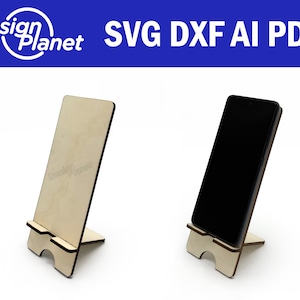Lasergesneden telefoonstandaard svg. Gebruiksvriendelijke glowforge-vijlen en lasergesneden vijlen. Eenvoudige telefoonhouder