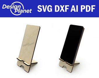 Laser cut PHONE stand svg. Easy to use glowforge files and laser cut files. Simple phone holder