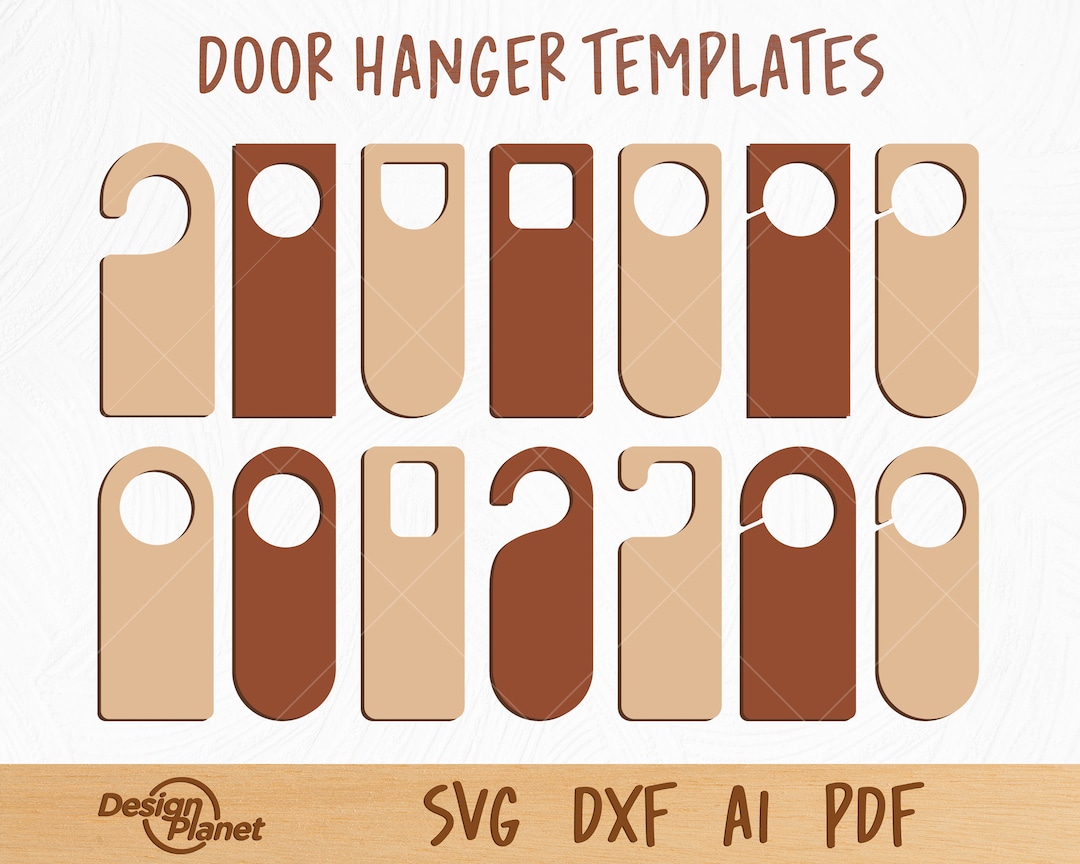 Door Hanger Bundle SVG, Door Hanger SVG, Door Knob Hanger Template ...