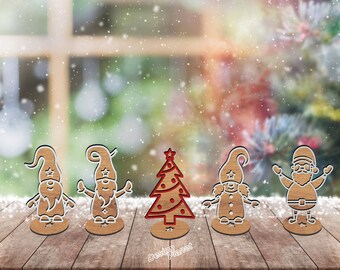 Gnome SVG Bundle: Christmas Laser Cut Files (Glowforge, Cricut)