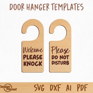 Knacka på dörrhängare, laserskuren, silhuettmall