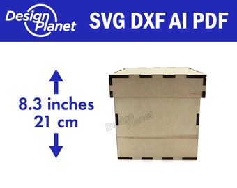 Laser cut BOX svg. 8.3 inch 21 cm box laser cut files