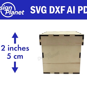 Laser Cut Box SVG: 2 inch / 5 cm (Digital Files)