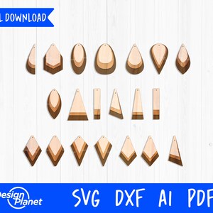 Earring Bundle | Stacked Earring SVG, Earring Cricut, Teardrop Earrings SVG, Earring Glowforge, Earring Cut File