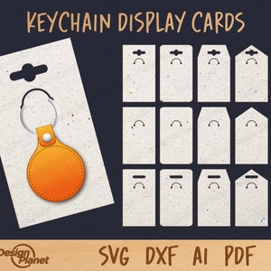 Keychain Display Card SVG, Laser Cut Display Card, Keychain Holder SVG, Keyring Holder Svg