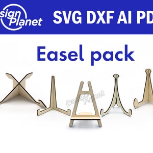 Laser cut EASEL stand svg. Easy to use glowforge files and laser cut files. 5-pack