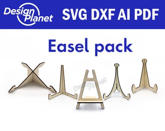 Laser cut EASEL stand svg. Easy to use glowforge files and laser cut files. 5-pack