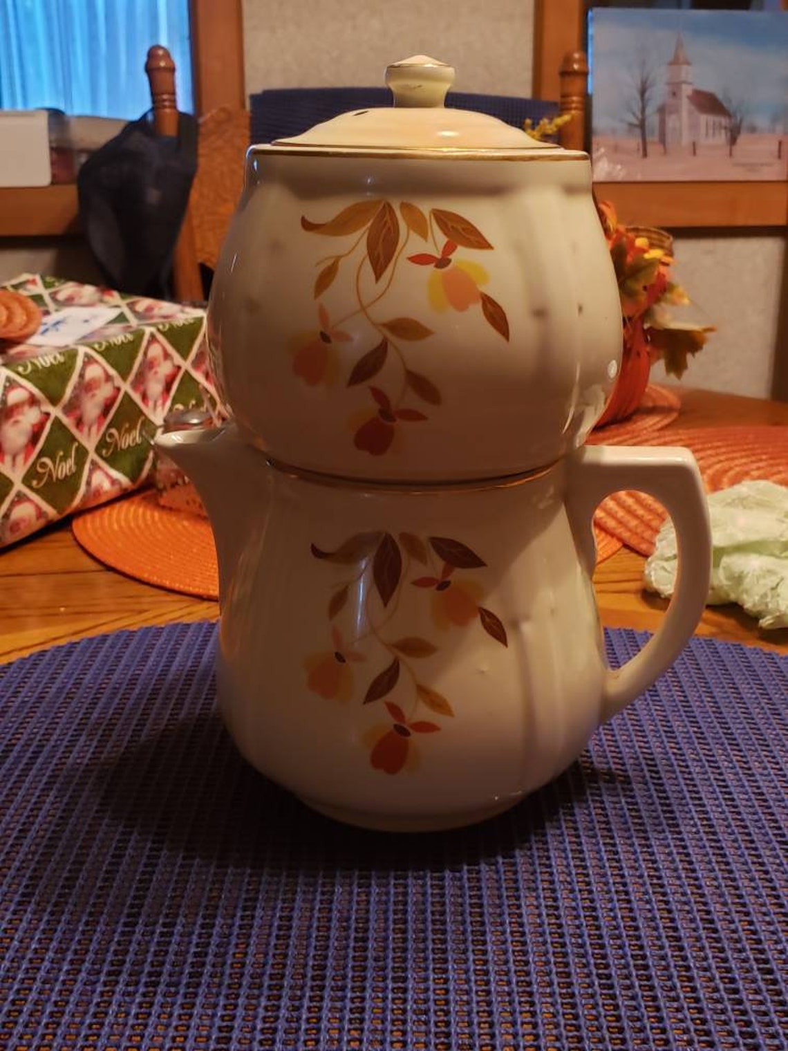 Vintage HALL Autumn Leaf JORDAN Drip Coffee Pot Etsy
