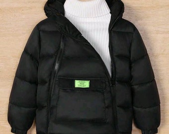 CLEARANCE!Black Hooded zip up puffer jacket boy 5 years old