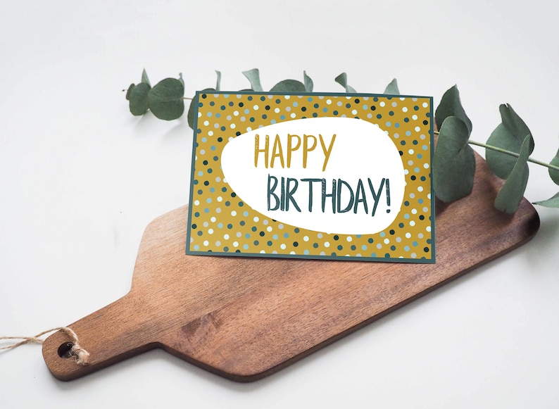 Printable Birthday Card Happy Birthday Yellow - Etsy