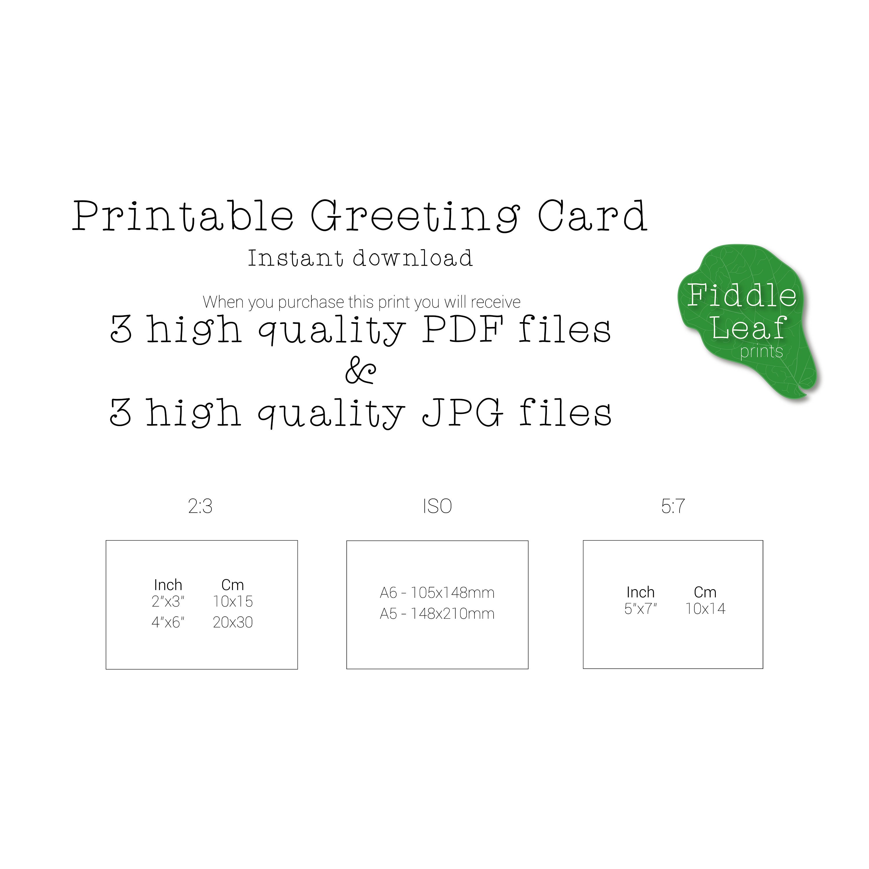 Printable Greeting Card Thank You - Etsy