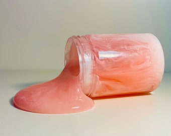 Avalanche Slime: Glossy White Topped Clear Slime
