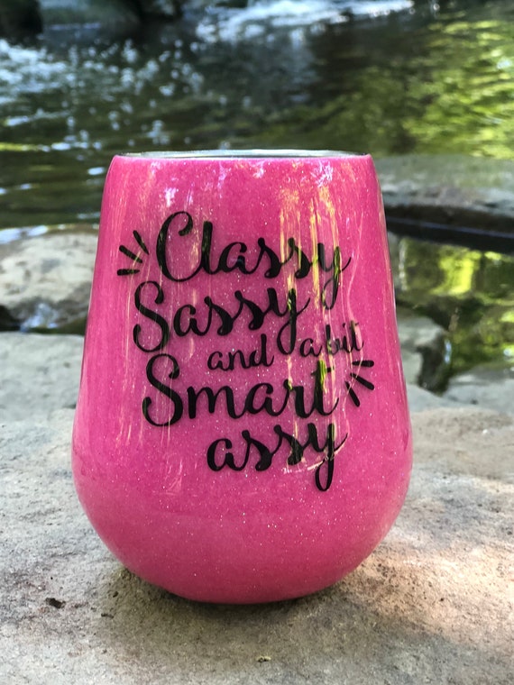 Glitter Wine Tumbler // Personalized Wine Tumbler // Pink Wine Etsy