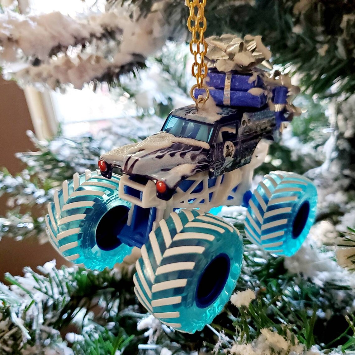 Grave Digger Ice Edition Ornament from Big Guy Ornaments Etsy