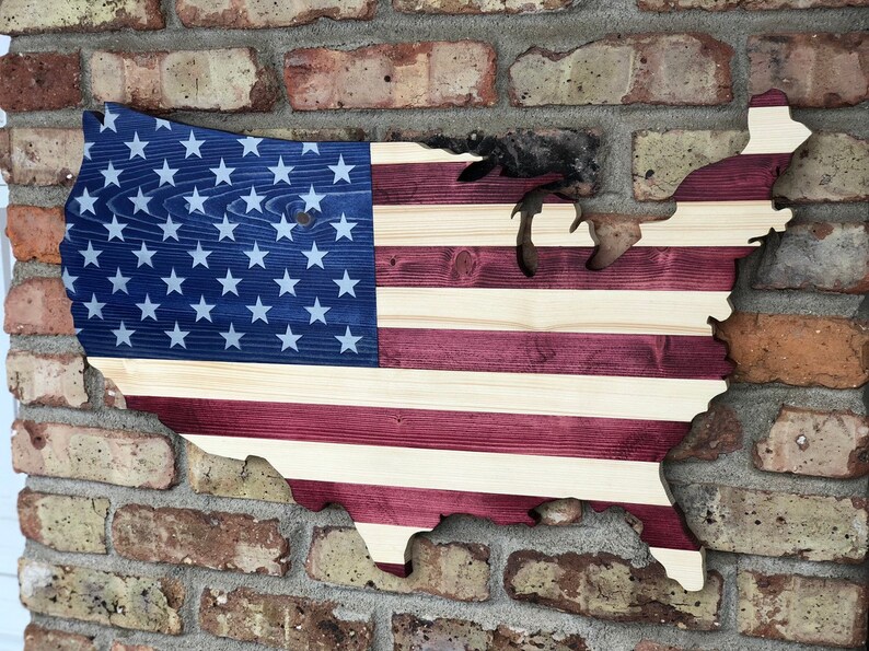 Usa Map Flag Wall Art Conus Lower 48