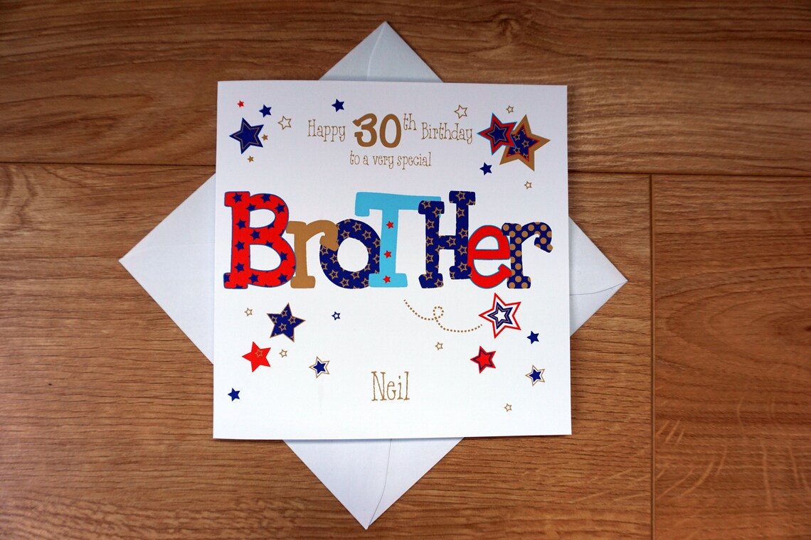 Personalised BROTHER 30TH Birthday Card Any Age/any Name Etsy UK