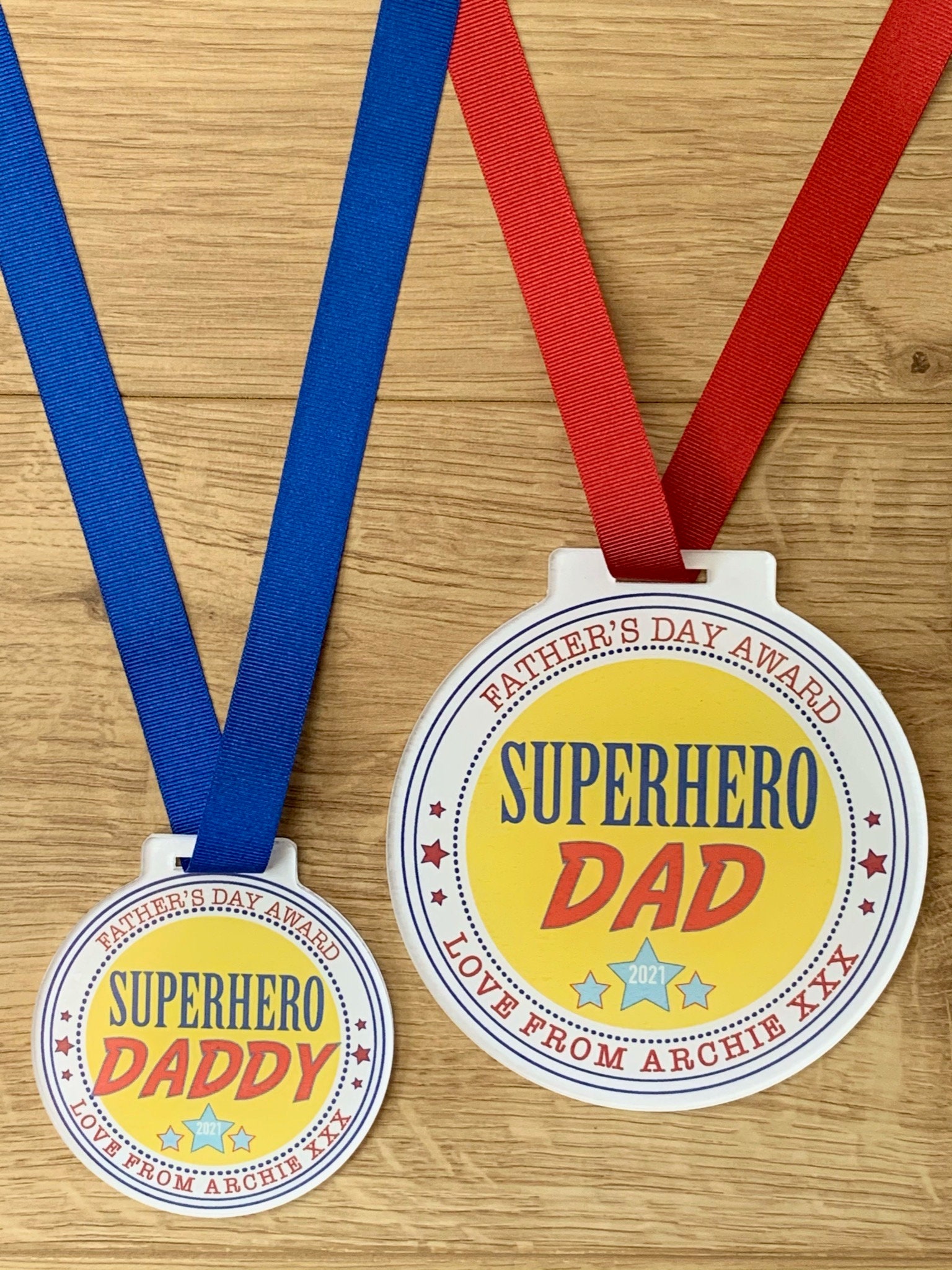 Personalised Father's Day Medal Father's Day Card Etsy UK