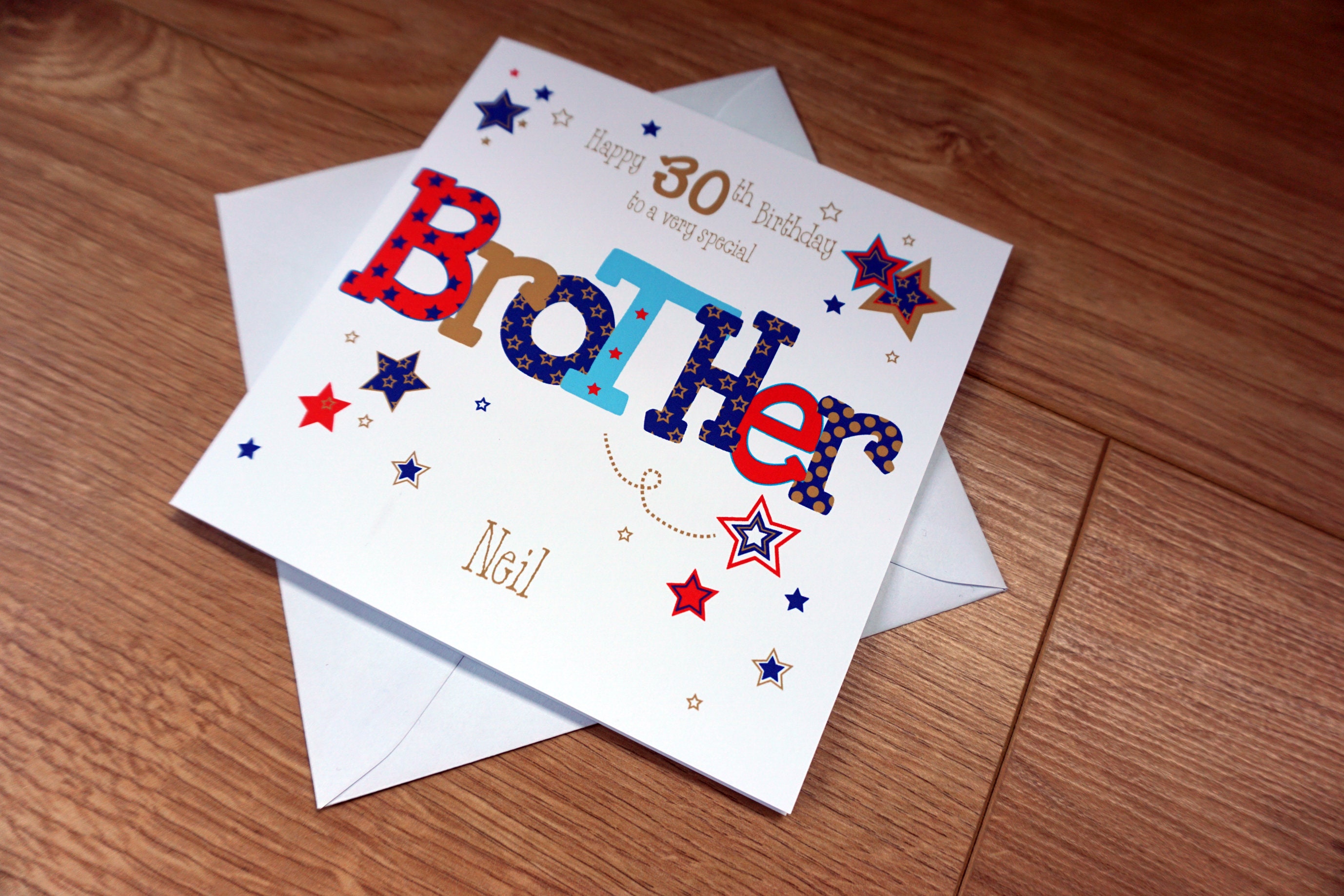 Personalised BROTHER 30TH Birthday Card Any Age/Any Name Etsy