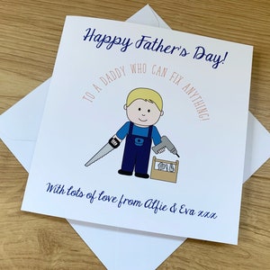 Personalised Handyman DIY Dad FATHERS DAY card Daddy Dad any message any names bild 3