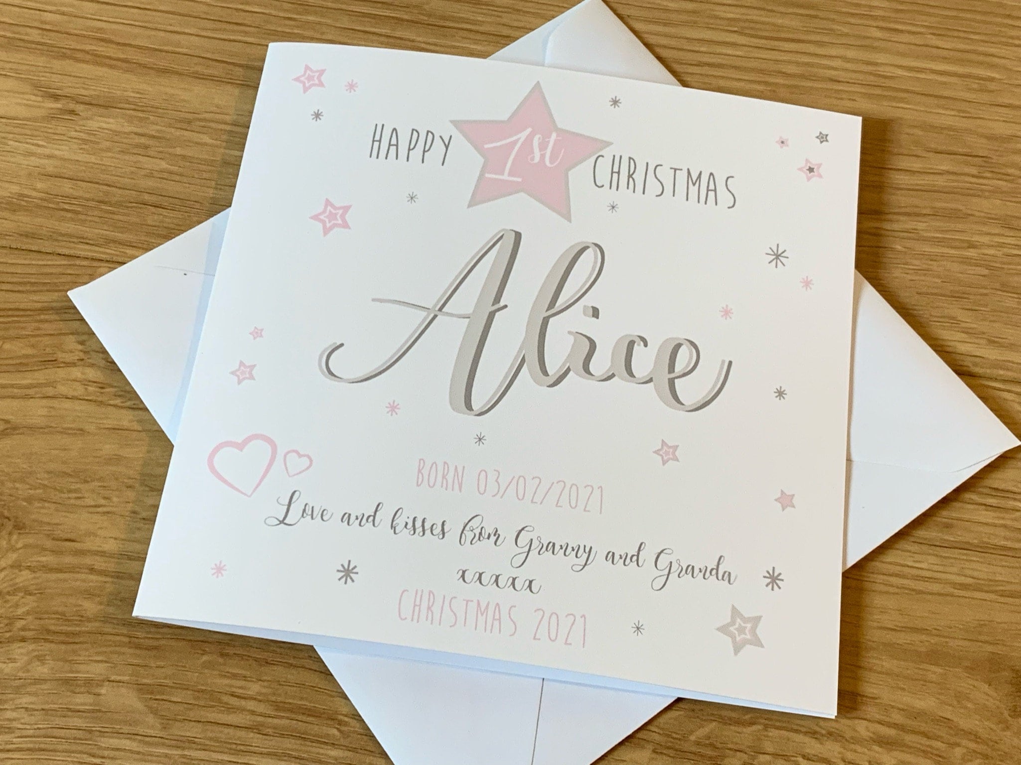 Personalised First 1st Christmas 2021 Bauble Decoration Pink - Etsy UK