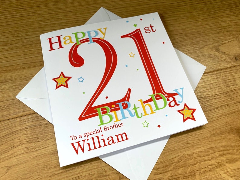 Personalised 21st Birthday Card Son Grandson Brother Nephew - 18th ...