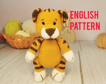 Crochet Tiger Amigurumi Pattern, Cute Toy Animals (PDF Pattern)