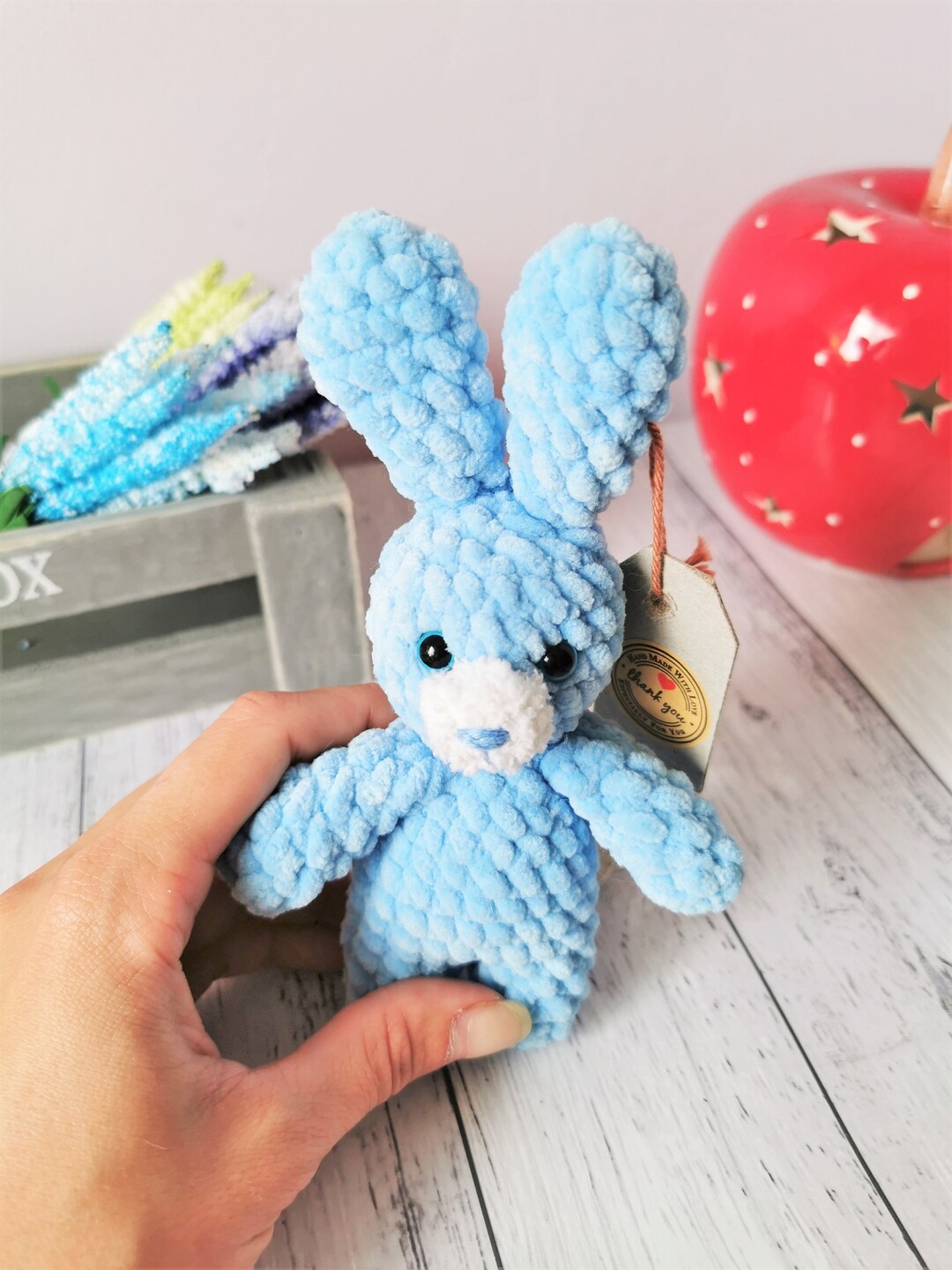 Velvet Soft Rabbit,stuffed Rabbit Toy, Cute Crochet Bunny Toy ...