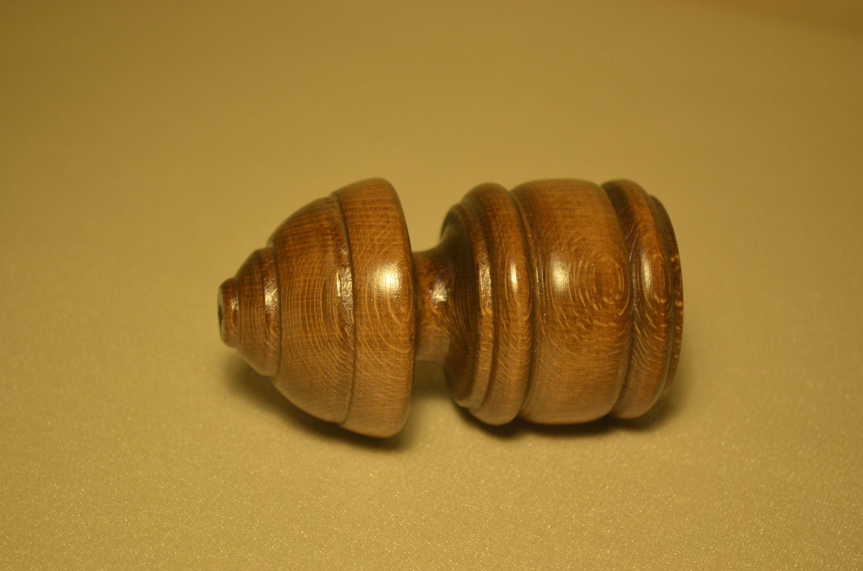 Elegant vintage handmade wooden curtain rod ends/ finials/ Etsy