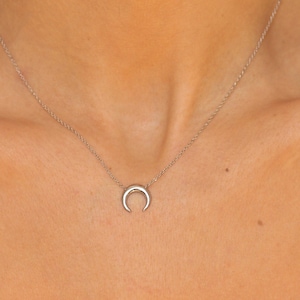 Sterling Silver Crescent Moon Necklace: Gold Vermeil Choker