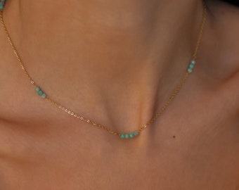 Amazonite Necklace, Healing Crystal Necklace, Amazonite Pendant, Throat Chakra Necklace, Virgo Zodiac