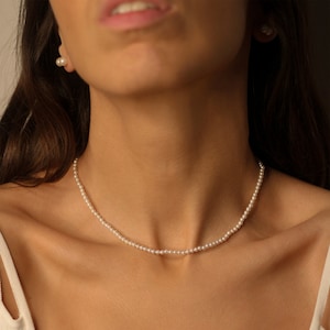 Freshwater Pearl Choker - Real Pearl Necklace - Womens Choker Necklace - Valentines Gift for Her Pearl Jewelry