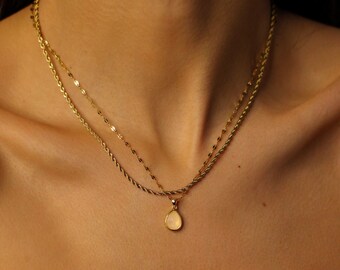 Dainty Rose Quartz Necklace, Natural Stone Necklace, Rose Quartz Pendant Gold, Crystal Jewelry, Girlfriend Gift