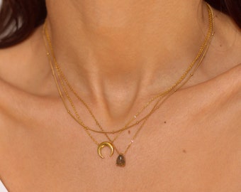 Collier délicat en labradorite or-labradorite pendentif-collier pour cadeau-cristaux de guérison-collier énergie-collier de pierres précieuses-cadeaux pour maman
