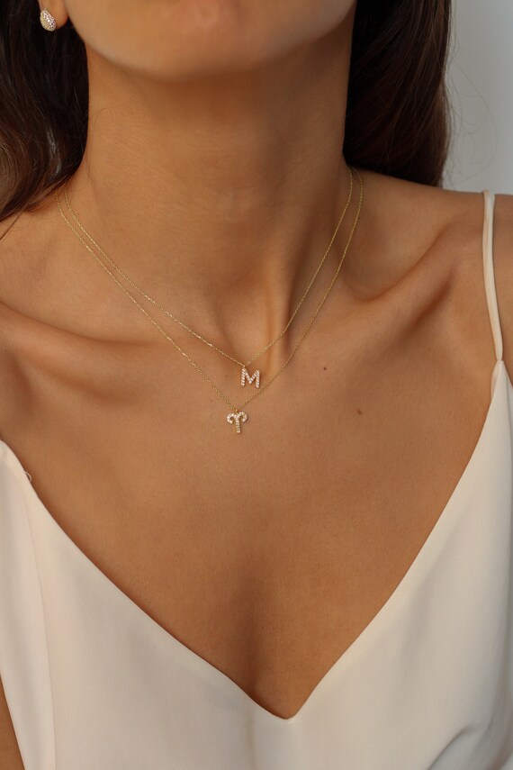 Mini monogram best sale necklace