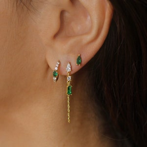 Aquamarine earrings, Onyx Stud Earrings, Sterling Silver Cartilage Earring, Tiny Helix Earring, Dainty earrings gold, Minimalist earrings image 9