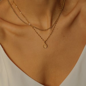 Labradorit Halskette Gold gefüllt Kette, Layered Halskette Set, Rohe Labradorit Stein Halskette, Träne grau Kristall Halskette Gold Bild 9