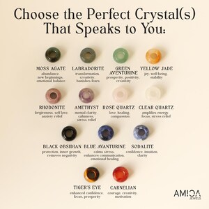 Crystal Pendant, Moss Agate, Labradorite, Amethyst, Jade, Rose Quartz, Clear Quartz, Rhodonite, Carnelian, Black Obsidian, Tiger Eye, Sodalite, Green Aventurine, Blue Aventurine