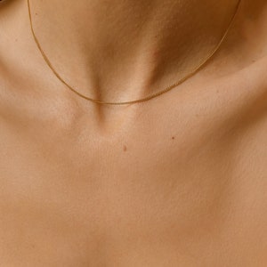 18K Gold Halskette Silber-Damen-Halskette-Dünne Goldkette-Halskette-Geburtstagsgeschenk für Sie-Geschenk für Mama-Geschenk für Frau Bild 7