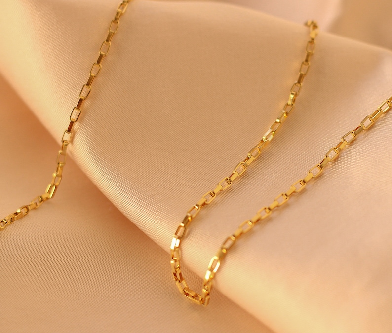 Simple necklace dainty choker gold, Gold layered necklace set, Two delicate necklace gold, Thick gold chain choker necklace image 3