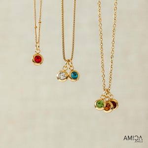 Collar con piedra de nacimiento personalizado, regalo de collar personalizado, joyería con piedra de nacimiento, regalo para el Día de la Madre, regalo para tu mejor amiga.