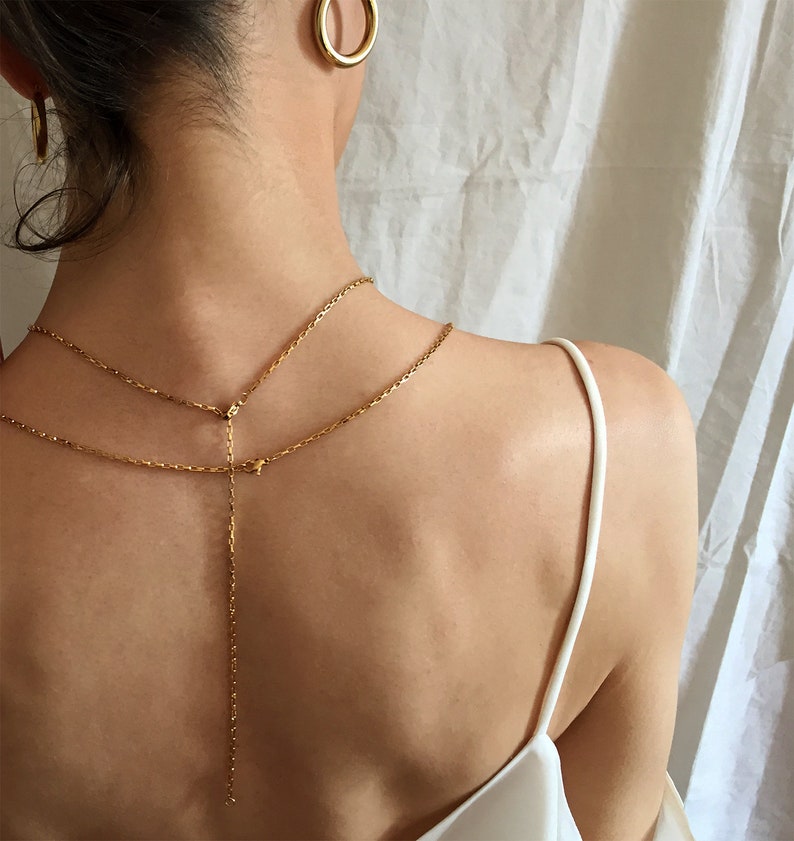 Simple necklace dainty choker gold, Gold layered necklace set, Two delicate necklace gold, Thick gold chain choker necklace image 6