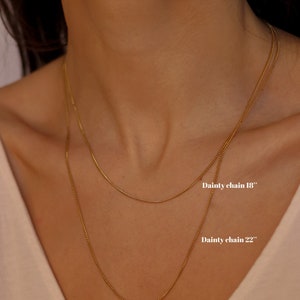 18K Gold Halskette-Kugel Kette-Panzerkette-Sateliten Halskette-Anker Kette-Seil Kette-Frauen Choker Halskette-Einfache Gold Halskette Bild 4