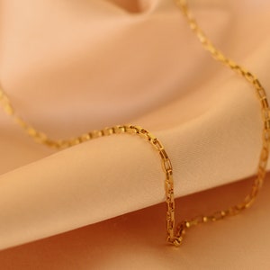 Simple necklace dainty choker gold, Gold layered necklace set, Two delicate necklace gold, Thick gold chain choker necklace image 5