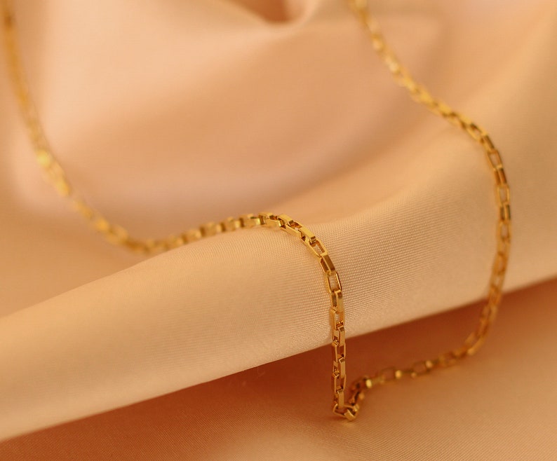 Simple necklace dainty choker gold, Gold layered necklace set, Two delicate necklace gold, Thick gold chain choker necklace image 5