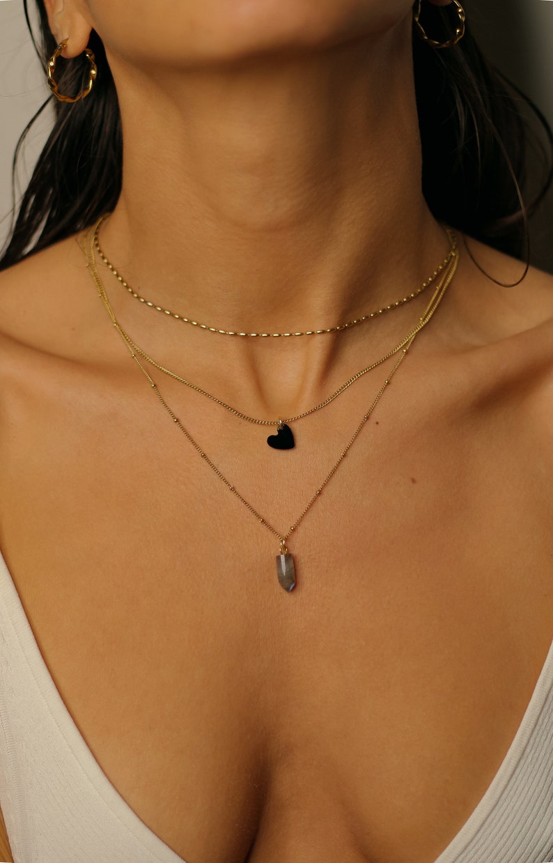 18K Gold Necklace-Ball Chain-Curb Chain Satellite Necklace-Anchor Chain-Rope Chain-Womens Choker Necklace-Simple Gold Necklace zdjęcie 8