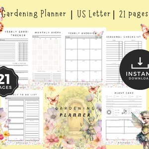Yellow Fairy Printable Garden Planner, Plant record, Garden Journal, Garden Organizer, Garden logbook, Planner Download, Digital Download