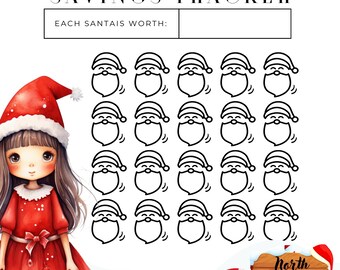 Santa's Little Helper Christmas Savings Challenge Template – Fun Holiday Budget Tracker, Printable Financial Planner for Christmas Savings