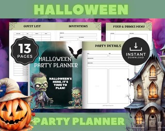 Zombie Halloween Party Planner, Instant Download, US Letter, Halloween Party, Kids Party, Event Planner, Seasonal Planner