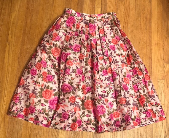 Vintage floral midi skirt