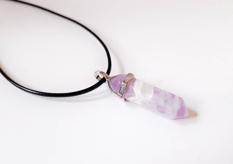Gemstone Jewellery Chakra Pendant Necklace Crystal Point Healing Necklace Amethyst Pendulum Chevron Amethyst Necklace